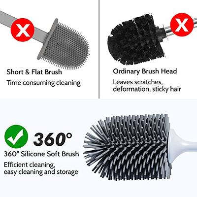 MR.SIGA Toilet Bowl Brush and Holder, Premium Quality, with Solid Handle and Durable Bristles for Bathroom Cleaning, Black, 1 Pack