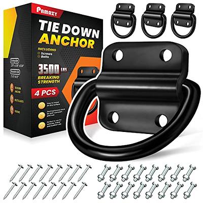 Autokio D Rings for Trailers (10-Pack) - ¼” Heavy Duty Tie Down Anchor 2400  LBS, Truck Bed Tie Down Anchors for Camper Floor Surface Pickup, Removable