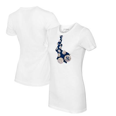 Girls Toddler New York Yankees Tiny Turnip White Peace Love