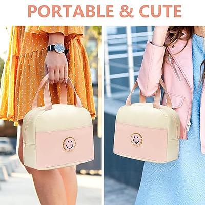 POETIC WREATH Lunch Bag for Women Large Insulated Lunch Box Reusable Lunch  Tote with Preppy Soft Leather Bag for Work School Picnic Travel  (White&Pink) - Yahoo Shopping