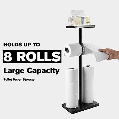 Toilet Paper Holder Free Standing, Toilet Tissue Stand for Bathroom, Black  Floor Tissue Roll Holder with Shlef - Yahoo Shopping