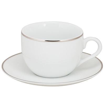 Konitz 4-Piece White Coffee Bar #11A Porcelain Cafe Latte Cup and Saucer  Sets Gift Boxed 275A110001 - The Home Depot