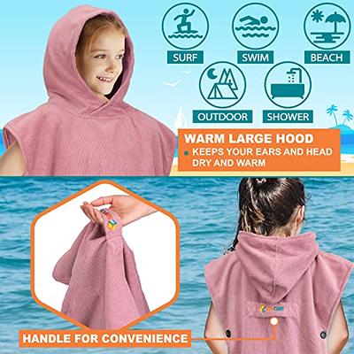 SUN CUBE Kids Changing Robe Surf Poncho, Kids Beach Towels, Hooded Towel  For Toddler Bath Pool, Microfiber Quick Dry Wearable Towel Poncho with  Hood, Swim Towel for Boys Girls 3-8 Years, Black 