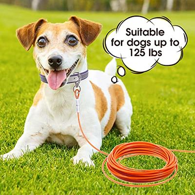 Tie Out Cable with Spring for Dogs,10/20/30/ 50FT Long Dog Leash,Dog Runner