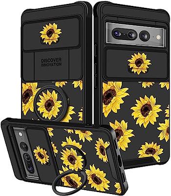 Funermei (2in1 for Google Pixel 7 Pro Case for Women Sunflower Cute Girls  Phone Cover Floral