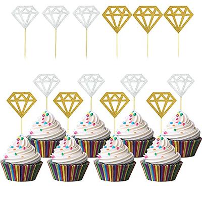 Gold and Silver Cupcake Toppers