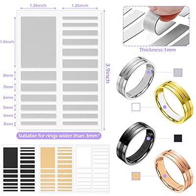 Invisible 8 Pcs Ring Size Adjuster to Fit Any Loose Rings Assorted Sizes  With Polishing Jewelry Cloth 