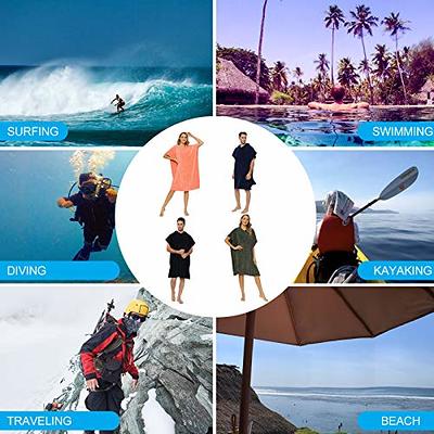 Surf Poncho Wetsuit Changing Robe Towel Hooded Pocket for Men Women Beach  Surfer