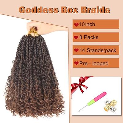 14 Inch Boho Box Braids 8 Packs Goddess Box Braids Crochet Hair