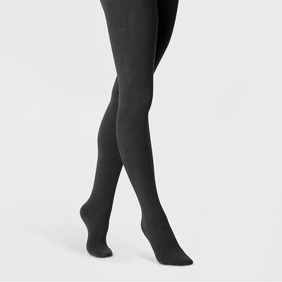 Women's Flat Knit Fleece Lined Tights - A New Day™ Black L/XL - Yahoo  Shopping