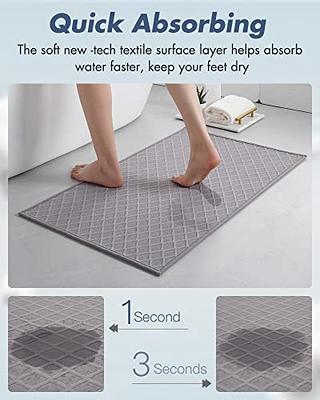 Bosap,Bath Mat,Ultra Thin Bath Rugs,Rubber Bath Mats for Bathroom Quick Dry,Washable,Fit Under Door,Super Absorbent Bathroom Rugs for Bathroom Floor