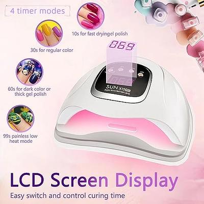 UV Gel Nail Lamp,150W UV Nail Dryer LED Light for Gel Polish-4 Timers  Professional Nail Art Accessories,Curing Gel Toe Nails 