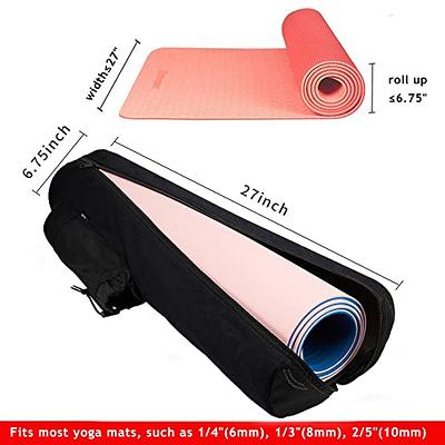 HYYPME Pink Yoga Mat Bag, Yoga Mat Carrier with Side Pockets and
