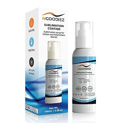 NGOODIEZ Sublimation Coating Spray for All Fabric, Including 100% Cotton,  Polyester, T-shirts, Canva Coating Liquid- Quick Dry Formula, High Gloss  Finished, 1 Step Process, Super Adhesion, 100ml - Yahoo Shopping