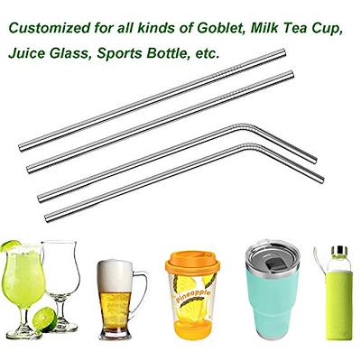 24 pack 9.45 Long Rainbow Colored Reusable Plastic Replacement Straws for  Tumbler, Water Bottle, , YETI, with 4 Cleaning Brushes