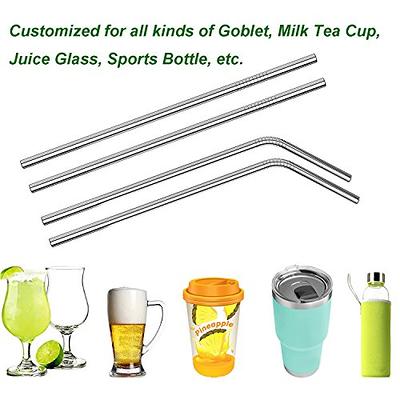 AQUAPHILE Stainless Steel Straws for Stanley Tumbler, 10.5& 12 Long Bent  Straw Replacement for 30/40 oz Stanley Cup Accessories, Reusable Metal