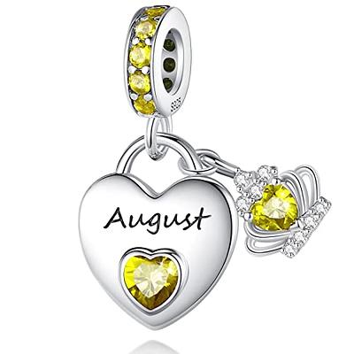 Birthstone Dangle Charms: 925 Sterling Silver Heart Bead Charms for Pandora  Bracelets and Necklaces, Birthday Mother's Day Christmas Jewelry Gifts For  Women (August) - Yahoo Shopping