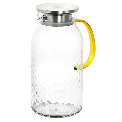 Glass Pitcher, 80oz Glass Pitcher with Lid and Spout, Large Glass