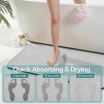 WNOMDY Bath Stone Mats Diatomaceous Earth Fast Water Drying Super Absorbent  Diatomite Mat with Non-Slip for Bathroom Shower Floor,Kitchen
