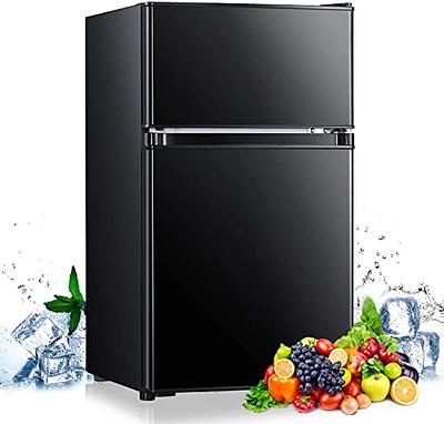 Mini Fridge with Freezer, 3.2 Cu.Ft Mini Refrigerator with 2 Doors, Compact  Small Refrigerator for Dorm, Bedroom, Office, Energy Saving, 37 dB Low