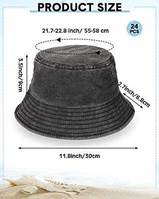 24 Pcs Washed Cotton Bucket Hats Bulk Packable Outdoor Sun Hat Wide Brim Fishing  Hat Travel Beach Summer Cap for Men Women (Black) - Yahoo Shopping