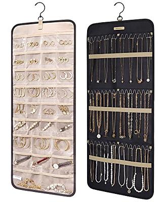 BAGSMART Travel Jewelry Case, Jewelry Organizer for Women Girls, Zipper  Rings Holder Storage Pouch, Jewelry Rolls for Necklaces, Stud Earrings