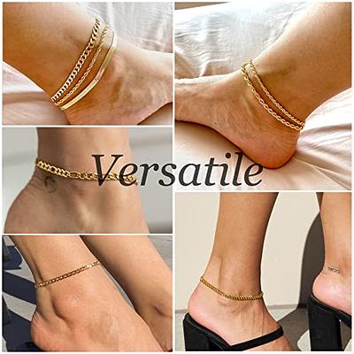 Starain 16Pcs Anklets for Women Silver Layered Star Ankle Bracelets Set  Adjustable Beach Foot Anklets : Amazon.in: Jewellery