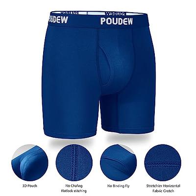 POUDEW Men's Underwear, Tagless Soft Viscose Boxer Briefs