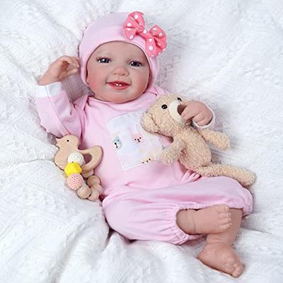 Lifelike Reborn Baby Dolls - 17-Inch Soft Body Realistic-Newborn Baby Dolls  Full Vinyl Body Poseable Baby Girl with Feeding Kit Gift Box for Kids Age  3+ 