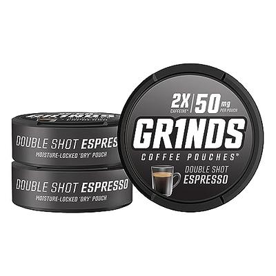 Grinds Coffee Pouches, 3 Cans of Double Shot Espresso, 18 Pouches Per Can