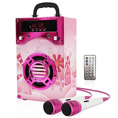 Karaoke Machine Kids With 2 Wireless Microphone, Portable Karaoke