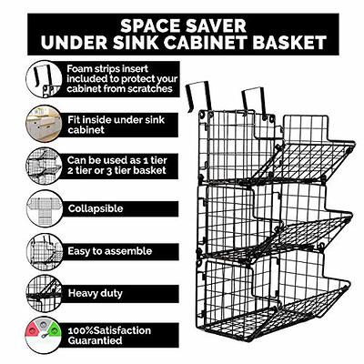 Under Sink Organizers and Storage Hanging Fruit Basket Inside