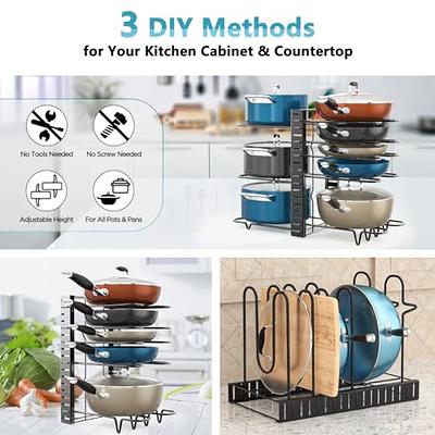 Kitchen Cabinet Pot and Pan Storage Organizer