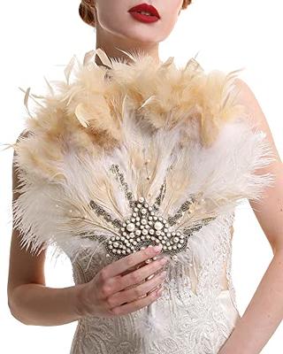 Any Color Feather Fan Gatsby Fan Bridal Feather Fan Wedding 