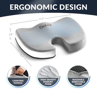 Gel Enhanced Seat Cushion Non-Slip Orthopedic Gel & Memory Foam