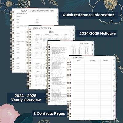 2024 Planner - 2024 Planner Weekly and Monthly, Jan. 2024 - Dec. 2024, 6.4  x 8.4, 2024 Planner Spiral Bound with Tabs, Inner Pocket