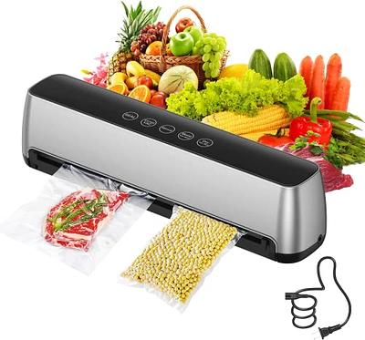 Vacuum Sealer Machine for Food Saver, Dry/Moist Modes with Automatic Air Sealing System,Stainless Steel ,Compact Design with 15 Vacuum Seal Bags & 1