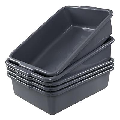 Tstorage 3 Packs Plastic Storage Baskets, Gray