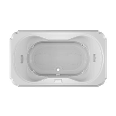 Universal Tubs Pearl 5.6 ft. Acrylic Center Drain Flatbottom Whirlpool and Air Bath Tub in White HD3467RD