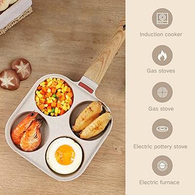 Egg Pan, 4-Hole Egg Burger Pan, Non Sticking Breakfast Omelet Pancake  Frying Pan Crepe Pan for Induction Cooker Electric Ceramic Stove