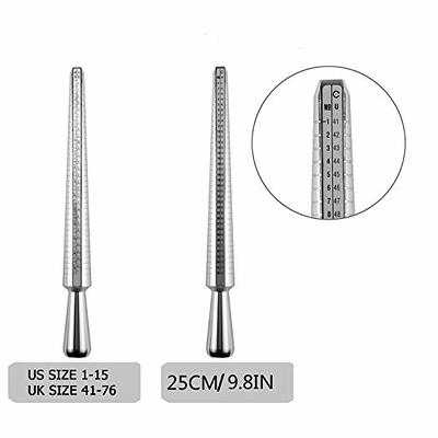 Stainless Steel Finger Sizer Measuring Ring Tool, Size 1-13 with Half Size,  27 Pcs