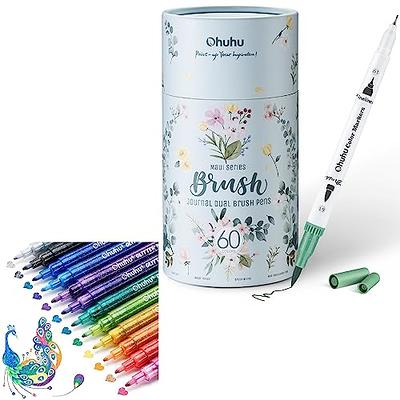 Ohuhu Markers for Adult Coloring Books: 60 Colors Dual Brush Fine