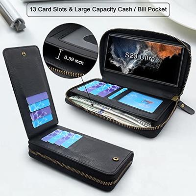 Compatible with Samsung Galaxy S23 Plus S23+ 5G Wallet Case Crossbody  Shoulder Strap Card Holder Multi-Function 2in 1 Detachable Magnetic Phone  Cover