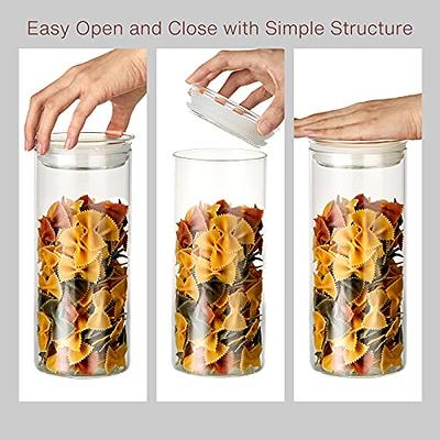 ZENS Glass Canisters with Glass Lids, Airtight Sealed 65.5 Fluid