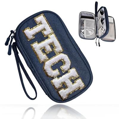 Bevegekos Small Electronics Carrying Case Bag, Travel Gadgets Organizer  Pouch for Tech & Accessories (Small, Navy Blue)