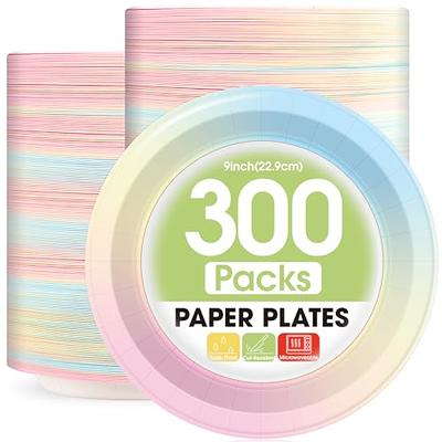 100% Compostable Disposable Paper Plates Bulk [9 50 Pack