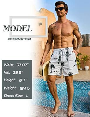 Cozople Mens Swimming Trunks with Compression Liner Swim Shorts 7 inch Quick Dry Bathing Suit Anti Chafe Boardshorts