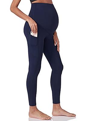 Enerful Women's Maternity Workout Leggings Over The Belly Pregnancy Active  Wear Athletic Yoga Pants with Pockets Navy Blue Small - Yahoo Shopping