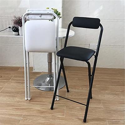 Compact Folding Padded Stool Seat Chair Breakfast Bar Home Office Seating  White