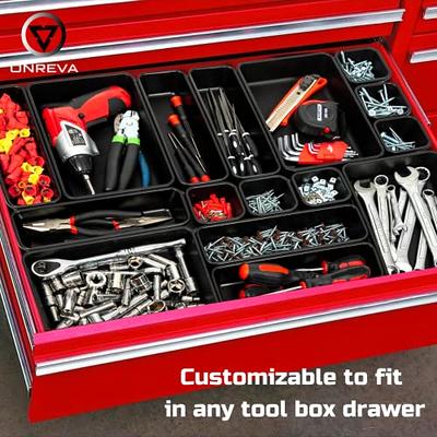 ONREVA 32pcs Tool Box Organizer Tray Dividers Set, Toolbox Organizer and Storage Trays Kit, Workbench Cabinet Bins, Tool Chest Drawer Organization